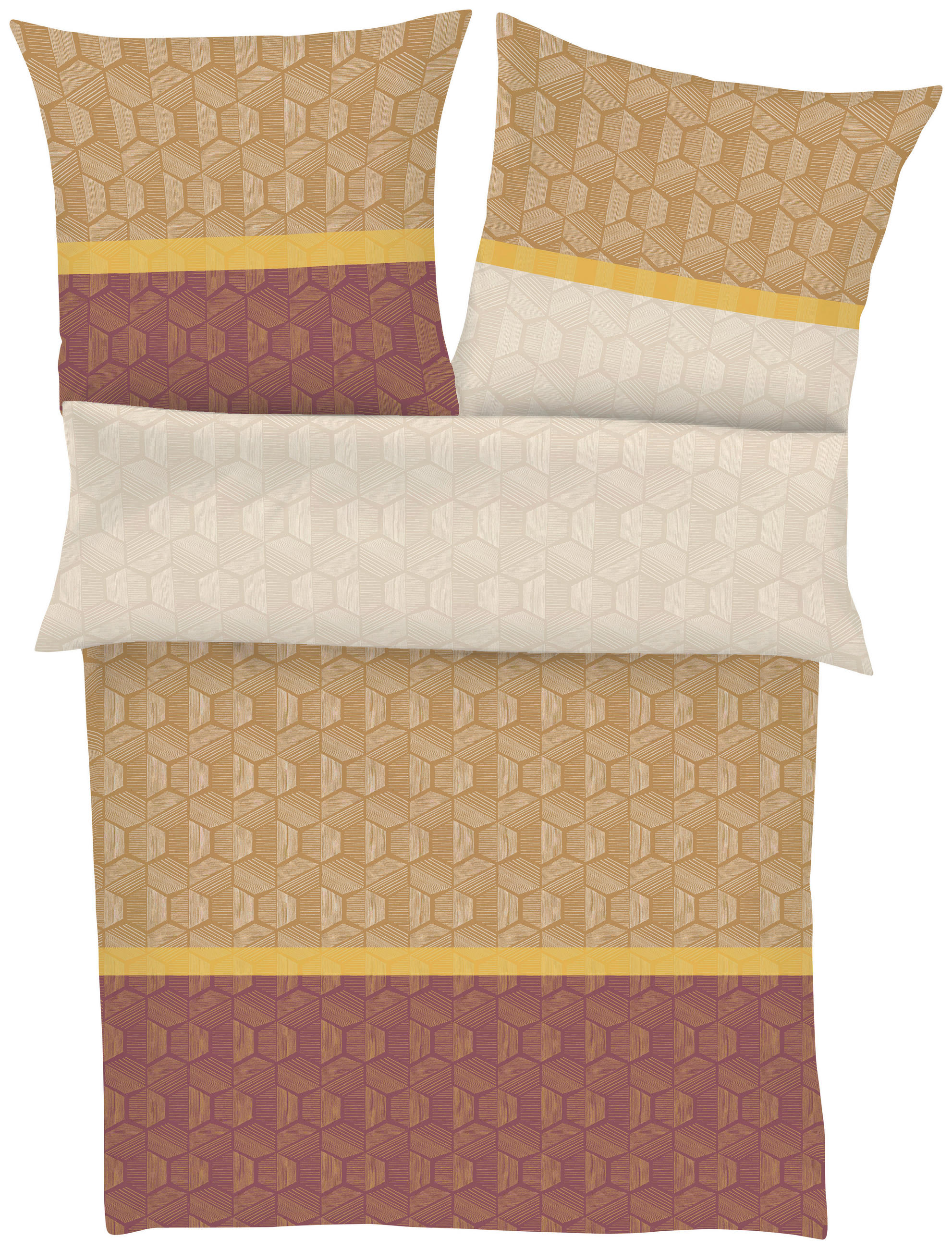 BETTWÄSCHE 140/200 cm  - Goldfarben/Terracotta, KONVENTIONELL, Textil (140/200cm) - LOOKS by W.Joop