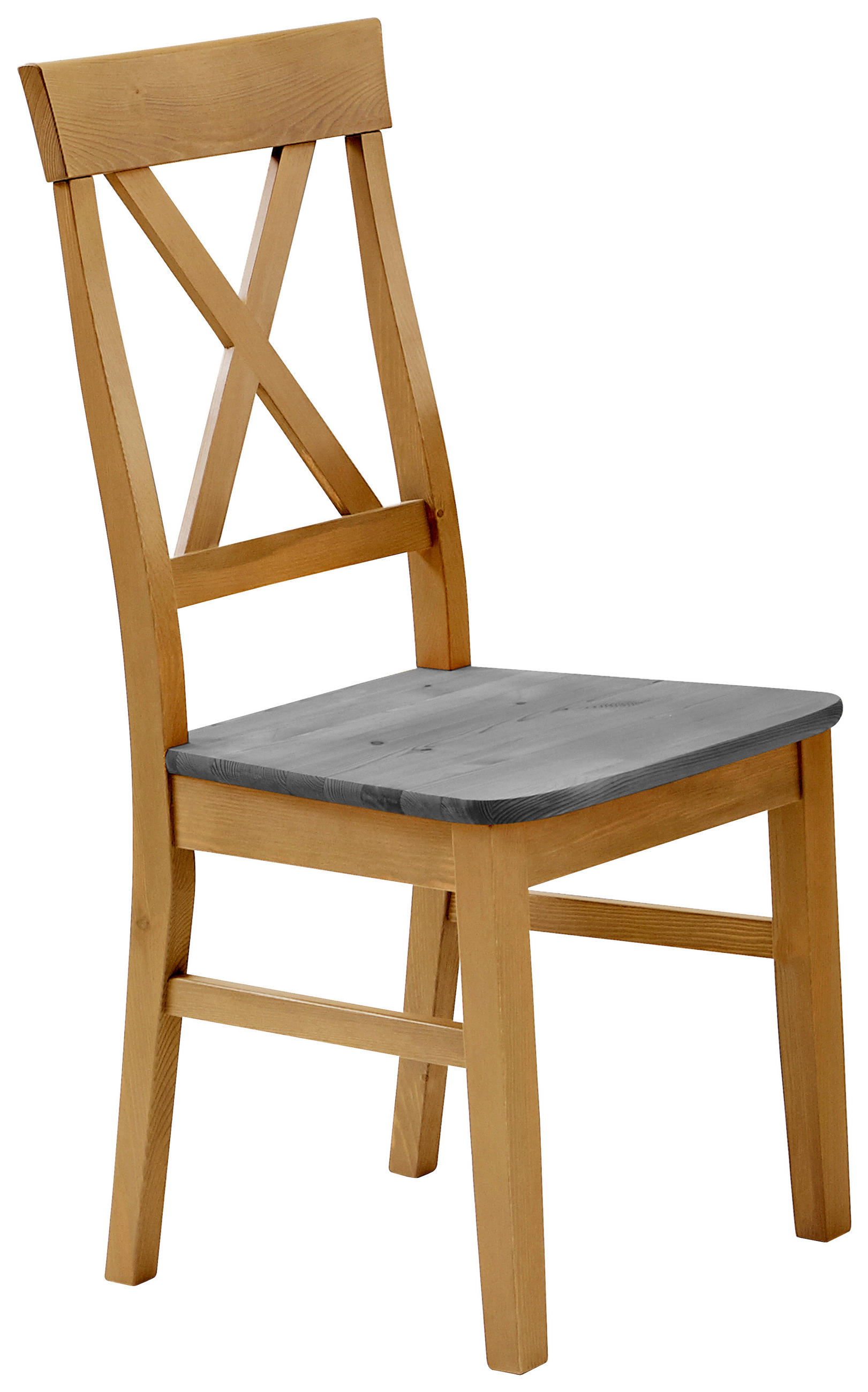 STUHL Grau, Laugenfarbig Kiefer massiv  - Laugenfarbig/Grau, ROMANTIK / LANDHAUS, Holz (45/94/43cm) - Boxxx
