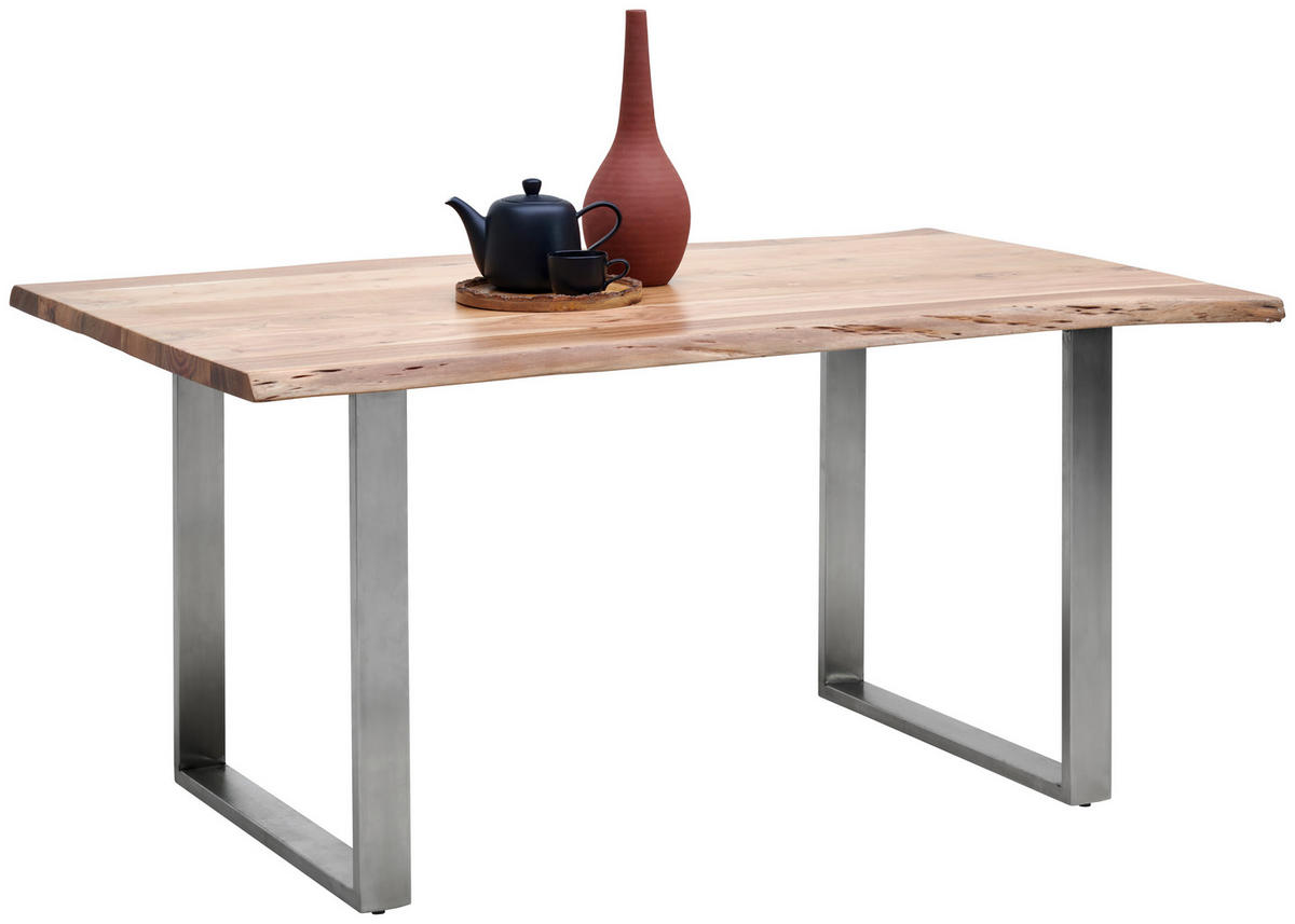 ESSTISCH in Holz, Metall   - Edelstahlfarben/Naturfarben, Lifestyle, Holz/Metall (200/76/100cm) - MID.YOU