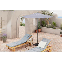 SONNENSCHIRM 250 cm Hellgrau, Dunkelgrau  - Dunkelgrau/Hellgrau, MODERN, Textil/Metall (250cm) - Ambia Garden