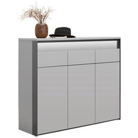 SCHUHSCHRANK Schwarz, Kaschmir  - Kaschmir/Schwarz, KONVENTIONELL, Holzwerkstoff (130/106/38cm) - Voleo