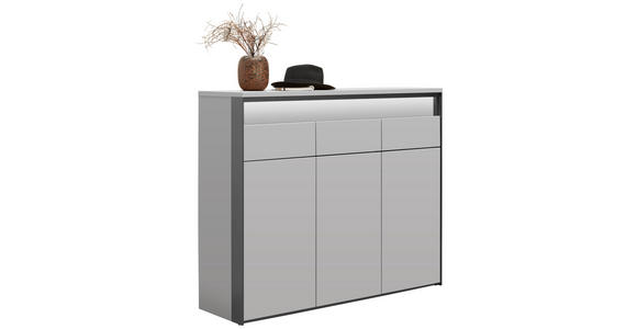 SCHUHSCHRANK  in 130/106/38 cm  - Kaschmir/Schwarz, KONVENTIONELL, Holzwerkstoff (130/106/38cm) - Voleo