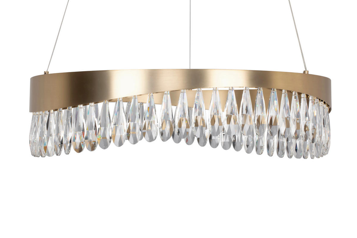 LED-HÄNGELEUCHTE 60/150 cm   - Goldfarben, Design, Metall (60/150cm) - Glandor