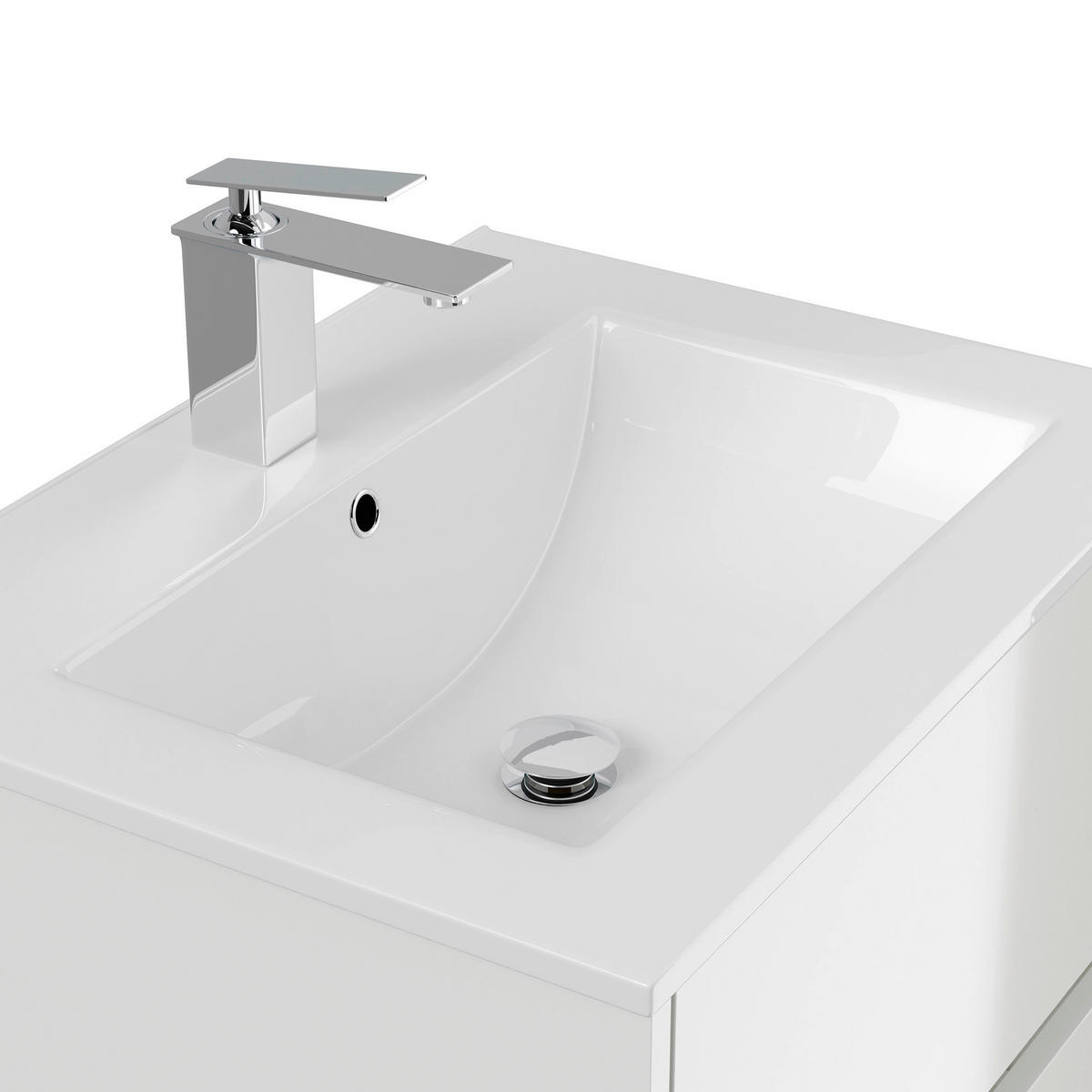 BADEZIMMER 2-teilig  in 60 cm  - Weiß Hochglanz/Weiß, Basics, Keramik/Holzwerkstoff (60cm) - MID.YOU