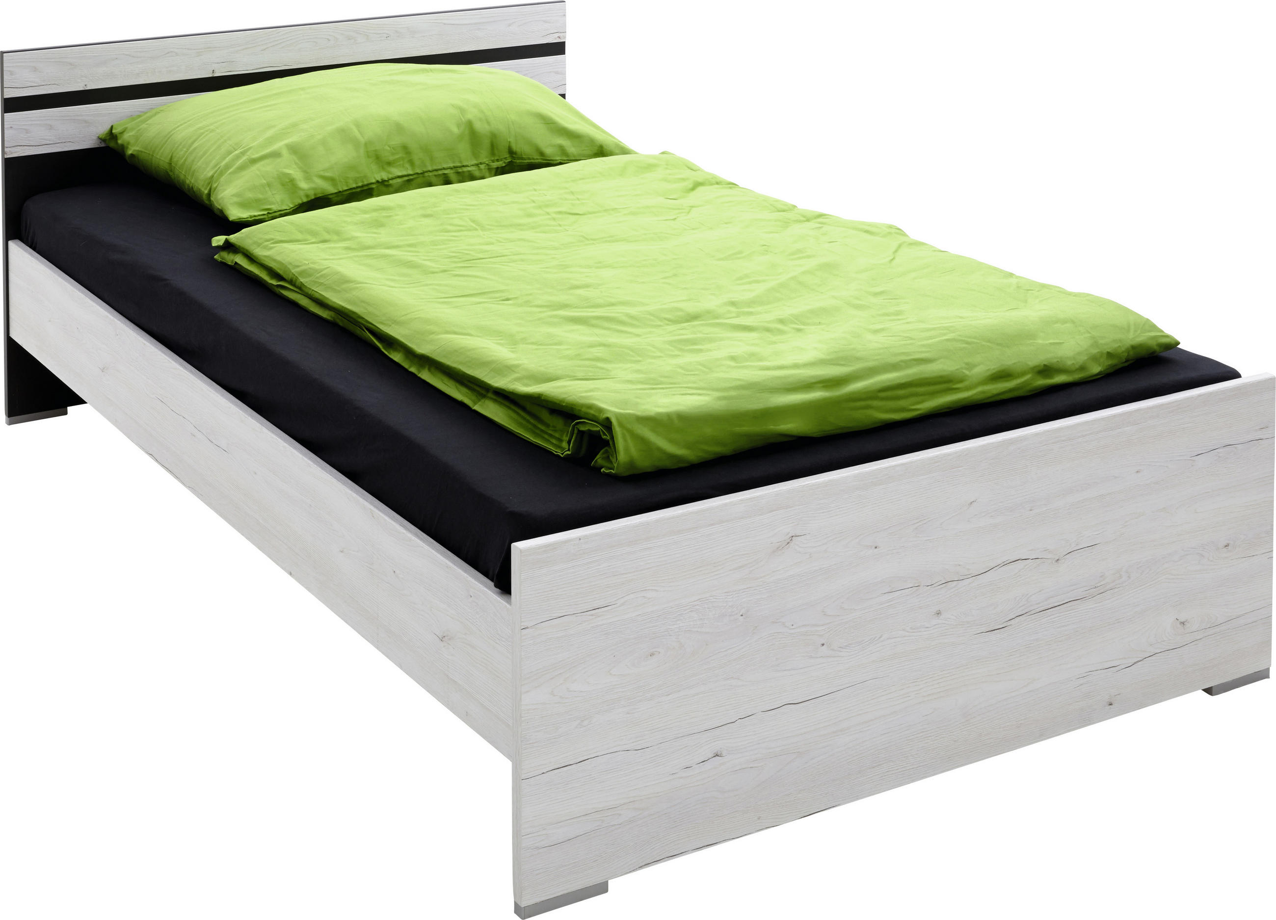 Bett 120/200 cm in Graphitfarben, Weiß