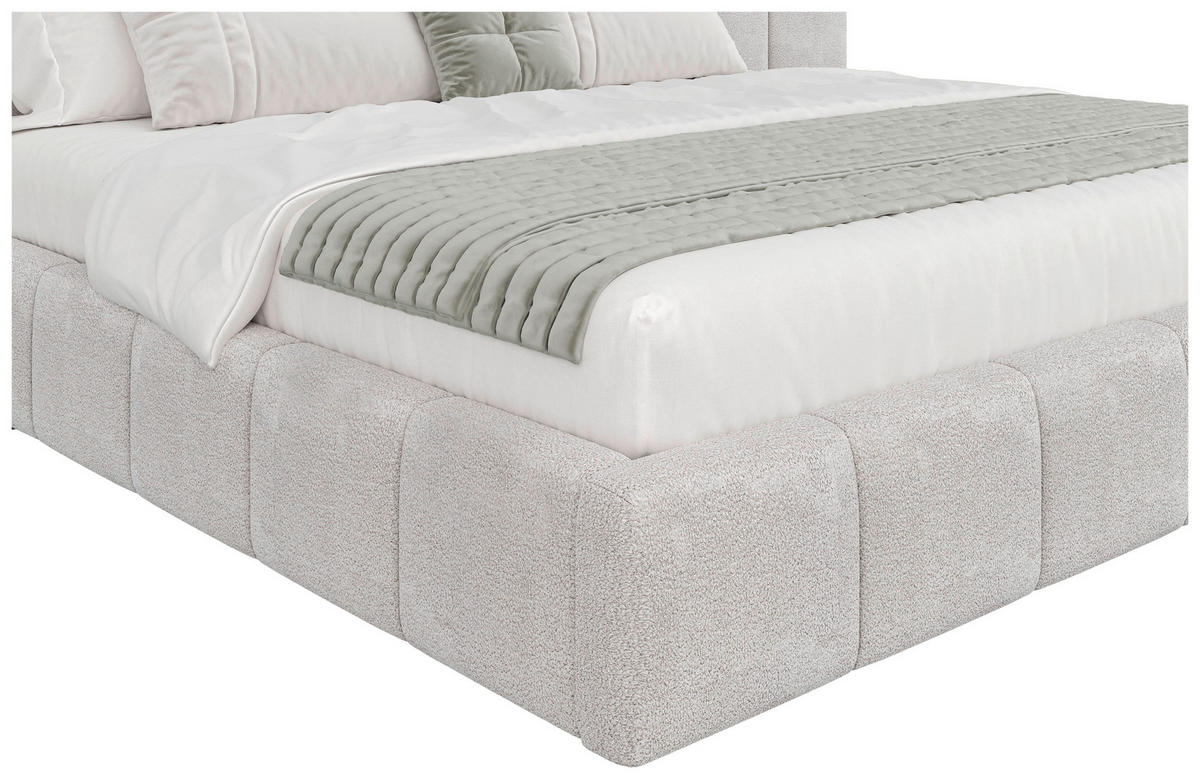 POLSTERBETT 200/200 cm  Beige  - Beige/Schwarz, Design, Holz/Kunststoff (200/200cm) - Carryhome