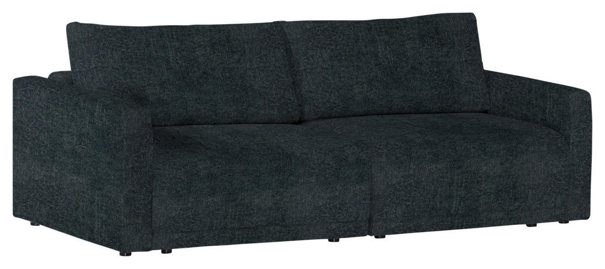 2,5-SITZER in Velours Anthrazit  - Anthrazit/Schwarz, Design, Kunststoff/Textil (240/70/125cm) - Xora