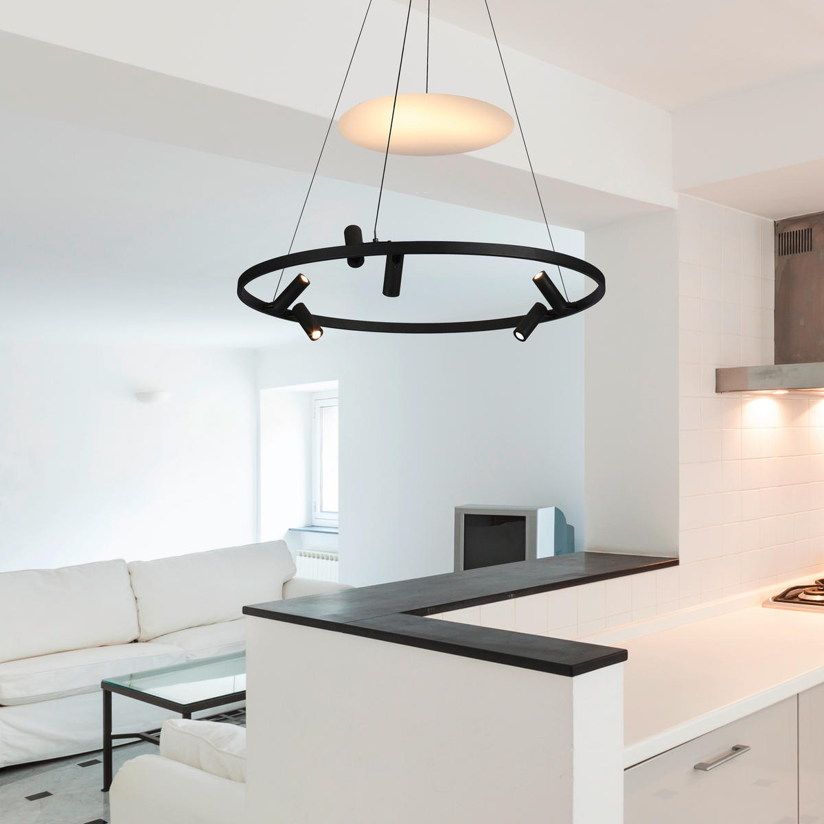 HÄNGELEUCHTE 120/70 cm    - Schwarz, Design, Metall (120/70cm)