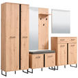 GARDEROBE 5-teilig  in 260/194,5/35 cm  - Schwarz/Eiche Artisan, Basics, Holzwerkstoff (260/194,5/35cm) - Carryhome