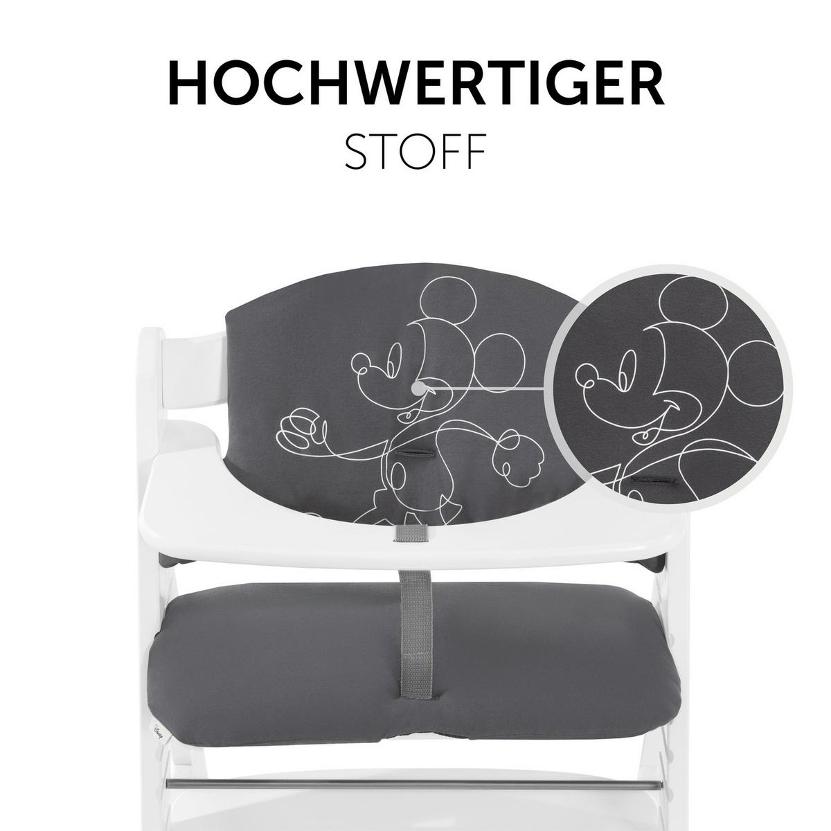HOCHSTUHLEINLAGE MICKEY & MINNIE  - Anthrazit, Trend, Textil (27/47/8cm) - Hauck