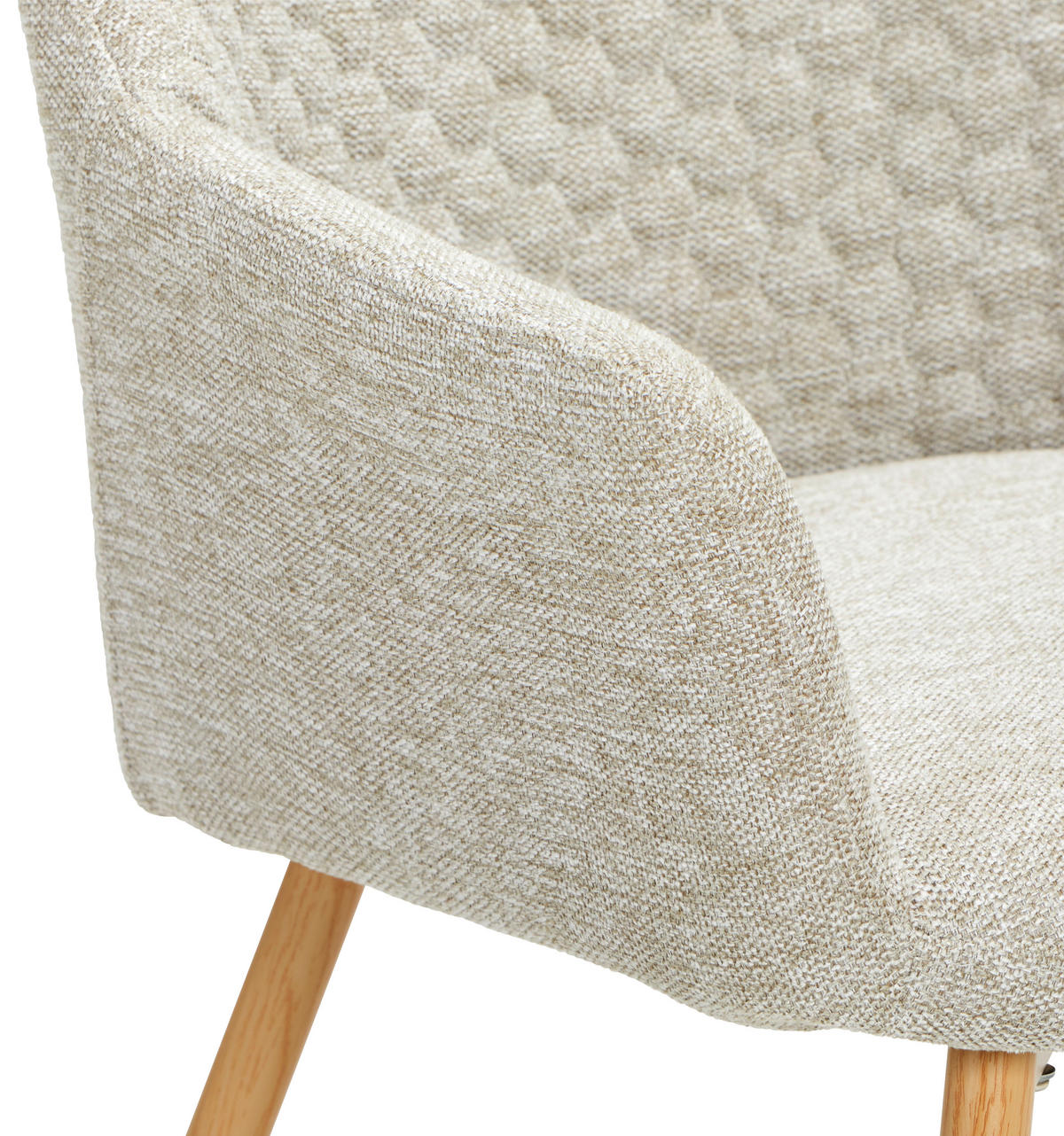 ARMLEHNSTUHL  in Eisen Webstoff  - Eichefarben/Beige, Konventionell, Holz/Textil (56,5/80/58cm) - Livetastic