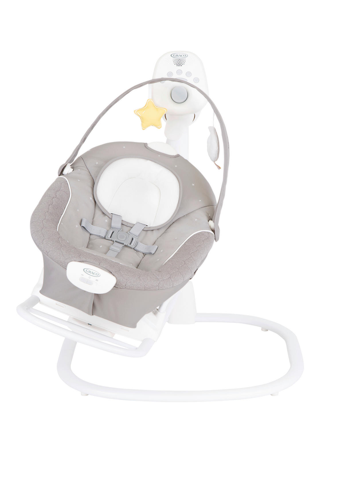 SCHAUKELWIPPE SOFTSWAY  - Weiß/Grau, Basics, Textil/Metall (72,8/89,3/91,5cm) - Graco
