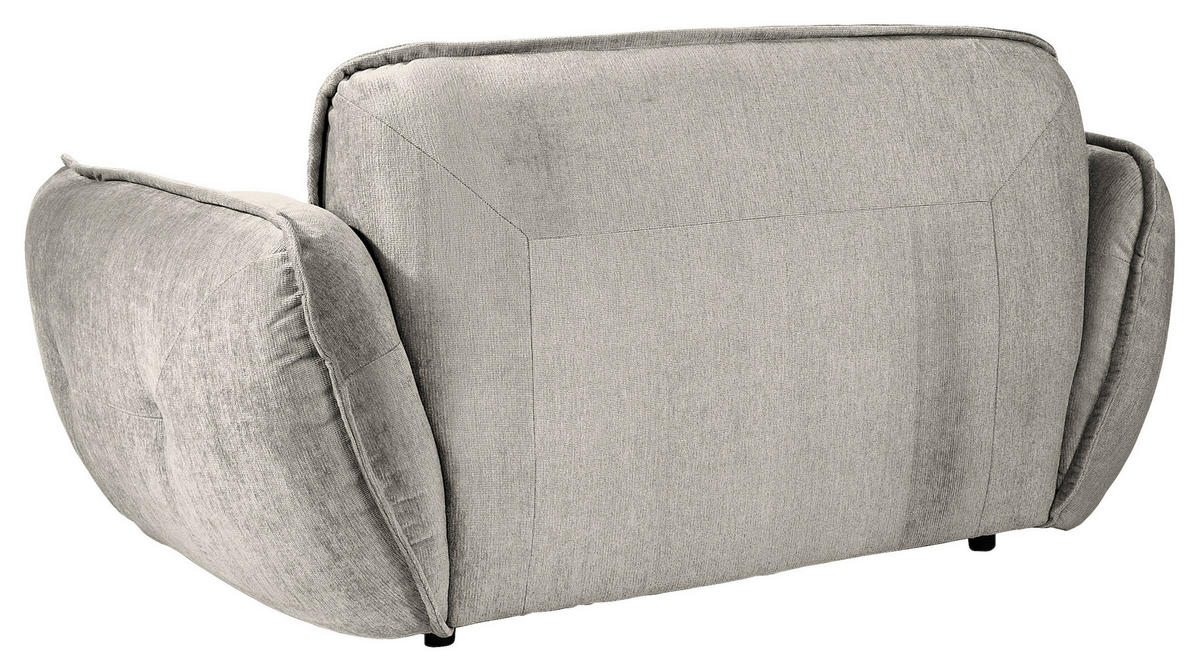 XXL-SESSEL in Chenille Silberfarben  - Silberfarben/Schwarz, Modern, Kunststoff/Textil (182/87/184cm) - Trendmanufaktur