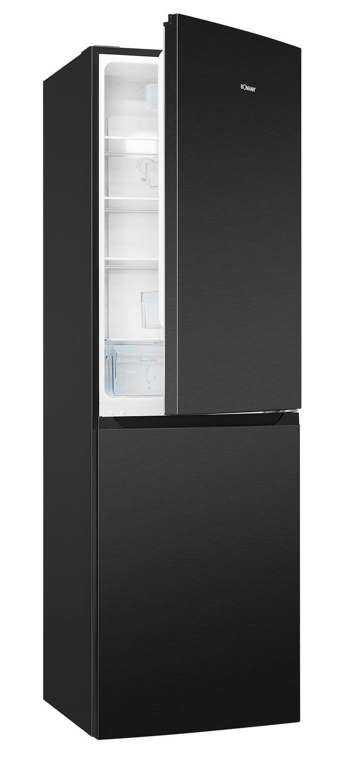 KÜHL-GEFRIER-KOMBINATION 54/181/60 cm KG7360SIX  - Schwarz, Basics, Glas/Kunststoff (54/181/60cm) - Bomann