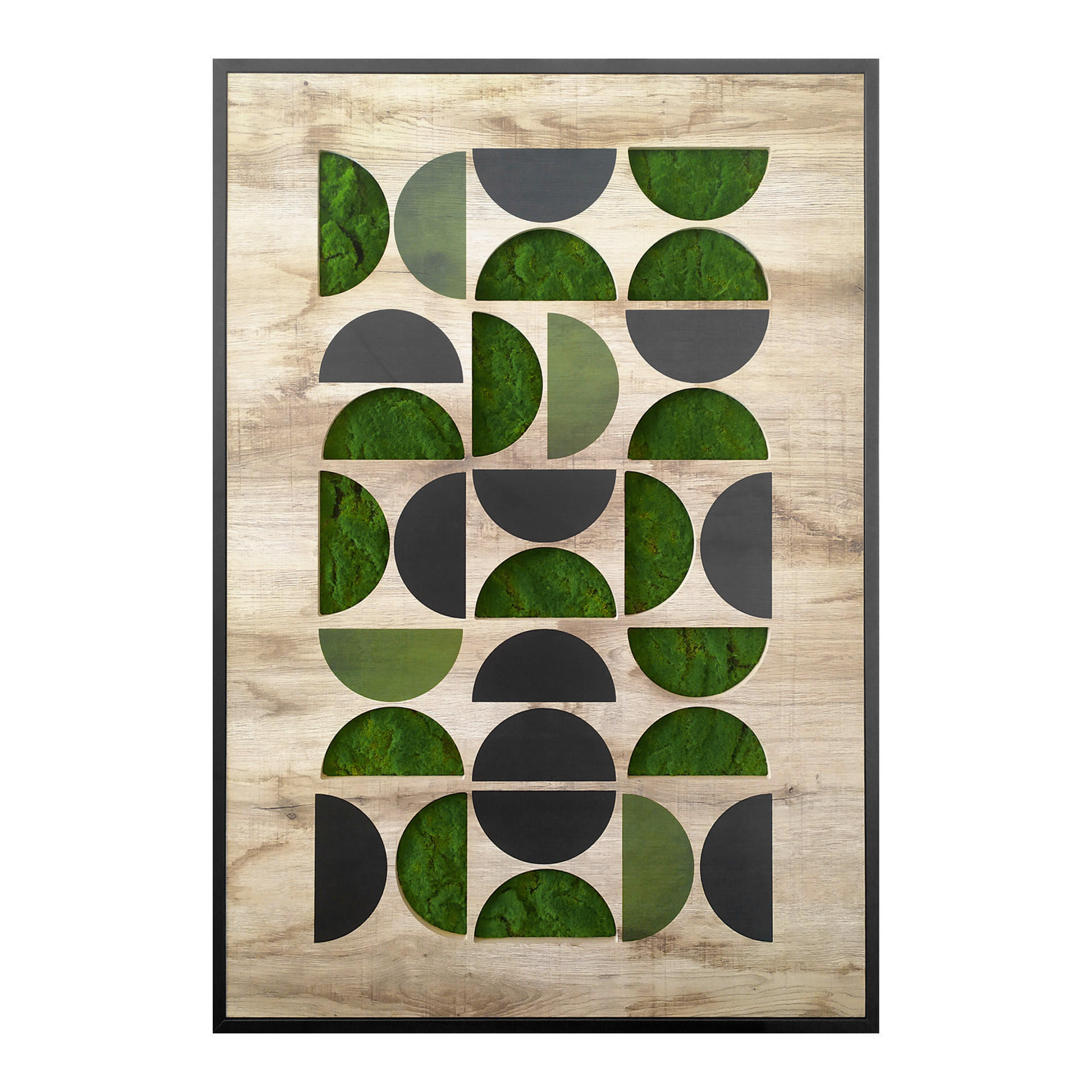 MOOSBILD 70/100 cm  - Dunkelgrün/Schwarz, Basics, Holz/Kunststoff (70/100cm)