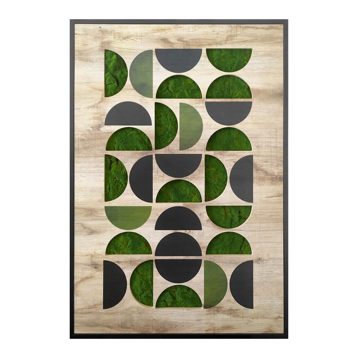 MOOSBILD 70/100 cm  - Dunkelgrün/Schwarz, Basics, Holz/Kunststoff (70/100cm)