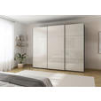 SCHWEBETÜRENSCHRANK  in Schwarz, Champagner  - Champagner/Alufarben, KONVENTIONELL, Glas/Holzwerkstoff (242/223/68cm) - Novel