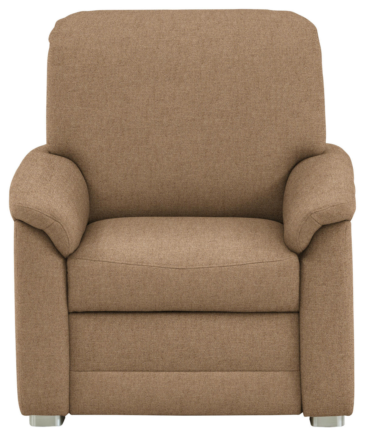 SESSEL Chenille Altrosa, Hellbraun  - Hellbraun/Alufarben, Konventionell, Textil/Metall (88/96/89cm) - Beldomo Comfort