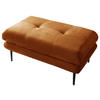 HOCKER in Textil Rostfarben  - Rostfarben/Schwarz, Design, Textil/Metall (80/48/80cm) - MID.YOU