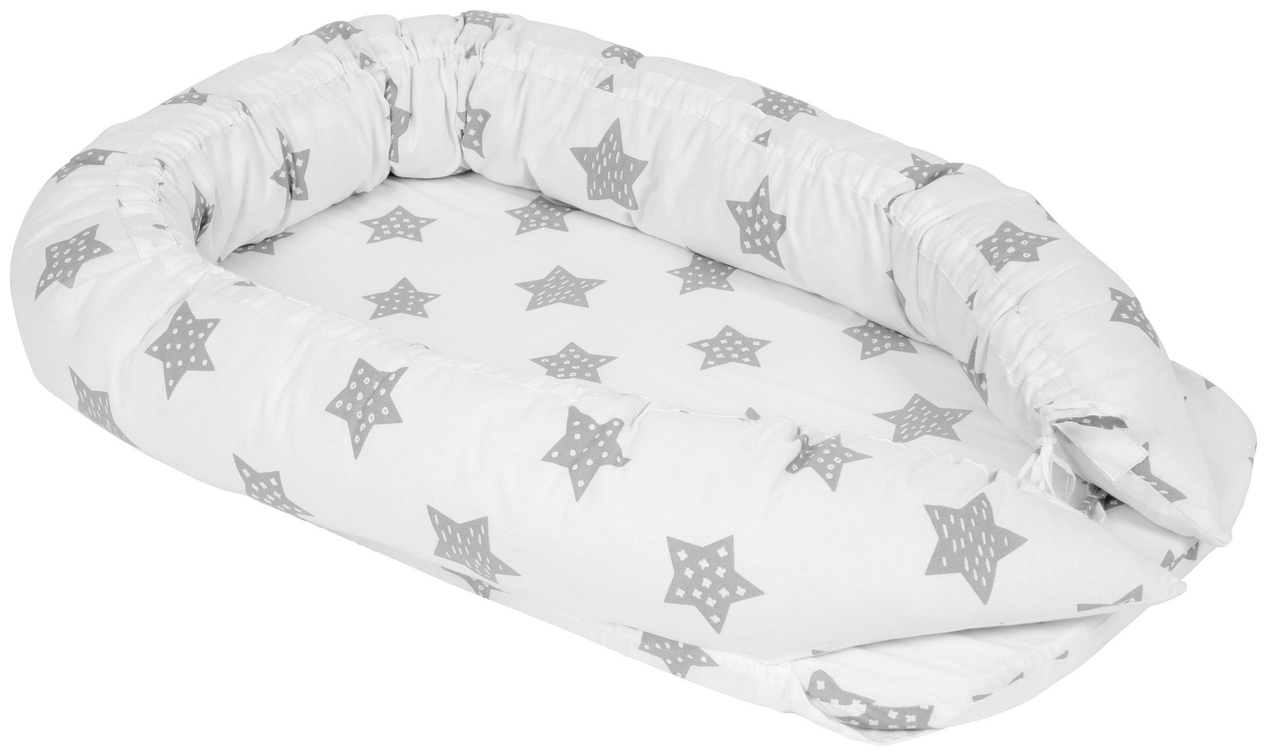 TEKSTILNA OGRADICA ZA KREVETAC   - siva/bela, Osnovno, tekstil (80/50/10cm) - My Baby Lou