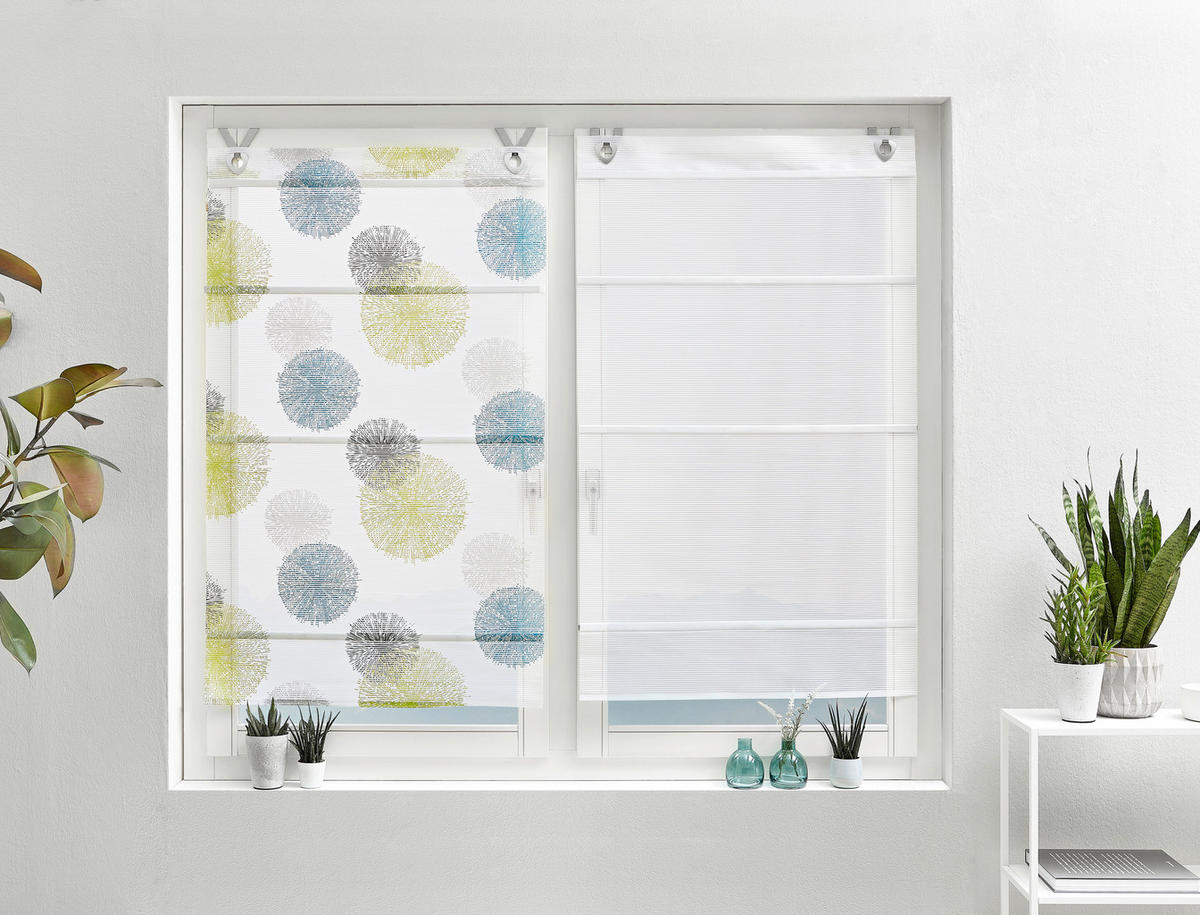 MAGNETROLLO  halbtransparent  80/210 cm    - Blau/Weiß, Basics, Textil (80/210cm) - Novel
