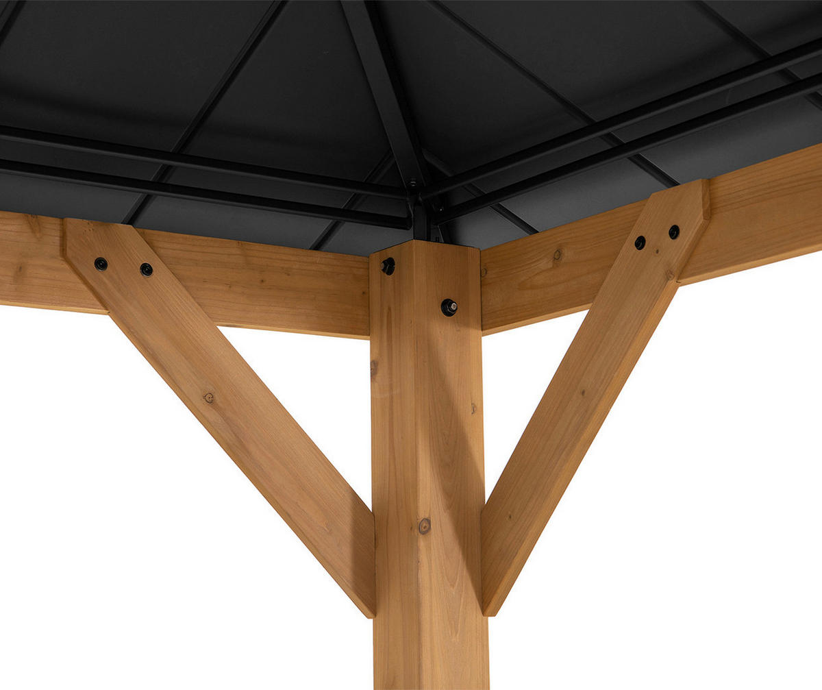 PAVILLON 330/305/330 cm  - Anthrazit, Basics, Holz/Metall (330/305/330cm) - Modante