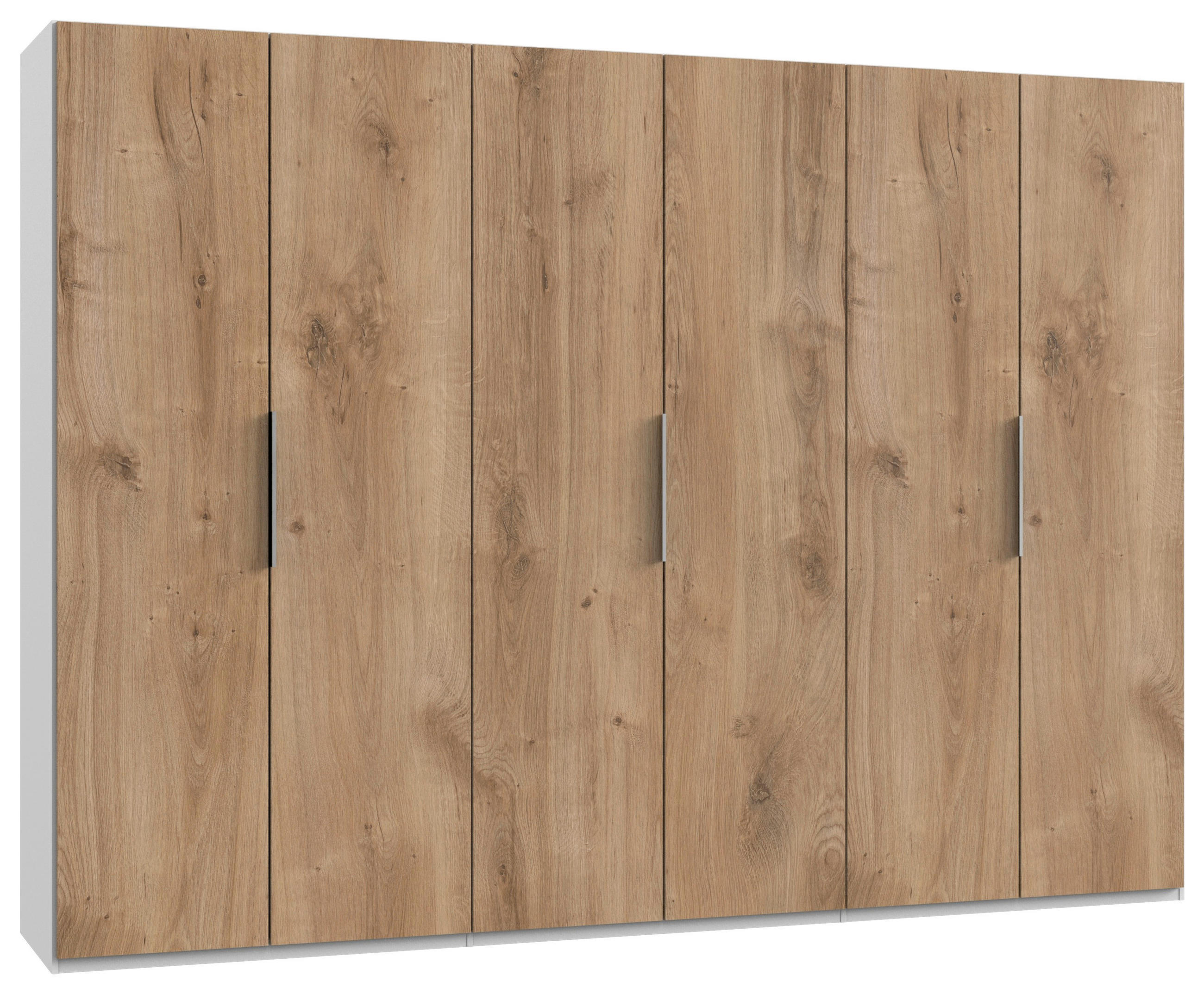 Mid.you Drehtürenschrank Wimex Level 36A Weiß, Eiche 300x216x58 cm