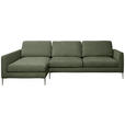 ECKSOFA Grün Chenille Rückenkissen, Rücken echt  - Silberfarben/Grün, KONVENTIONELL, Textil/Metall (143/284cm) - Carryhome
