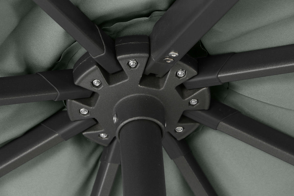 AMPELSCHIRM 350 cm  - Anthrazit/Olivgrün, KONVENTIONELL, Textil/Metall (350/350cm) - Siena Garden