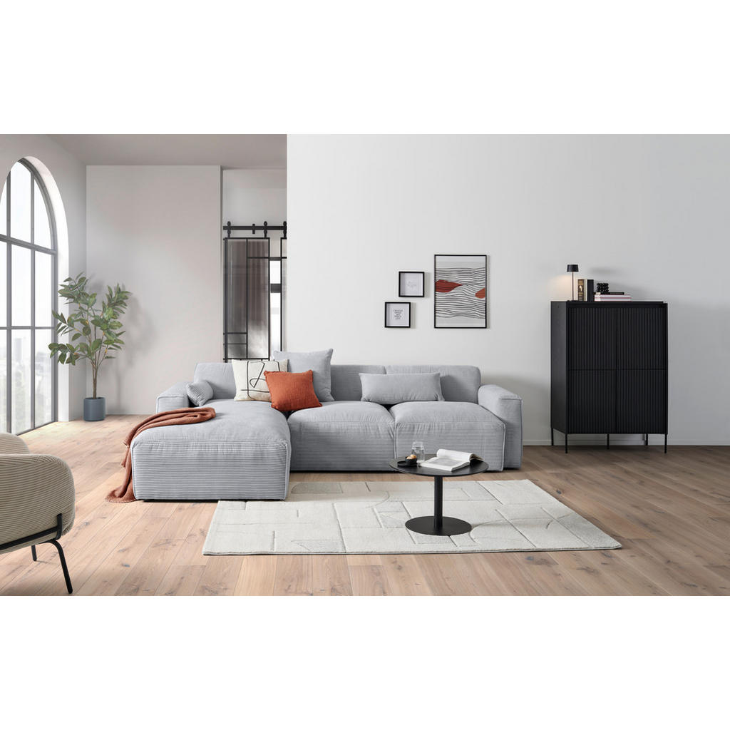 Thumbnail - Livetastic Ecksofa, Grau, Textil, Füllung: Schaumstoff, Ottomane links, L-Form, 303x196 cm, Made in EU, Rücken echt, Woh...
