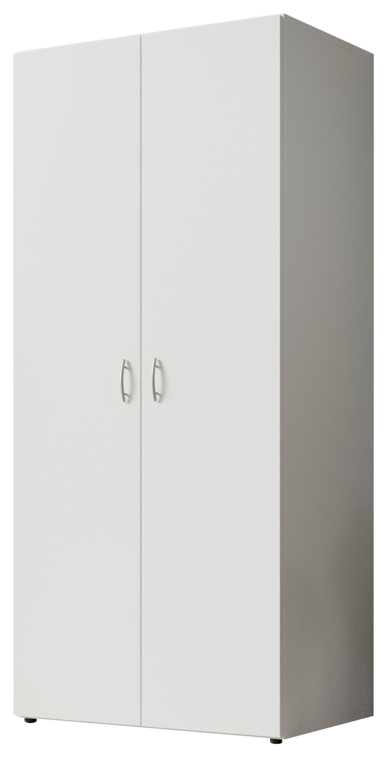 NYÍLÓAJTÓS SZEKRÉNY fehér  - alumínium színű/fehér, Basics, műanyag/faalapú anyag (81/176/51,1cm) - Carryhome