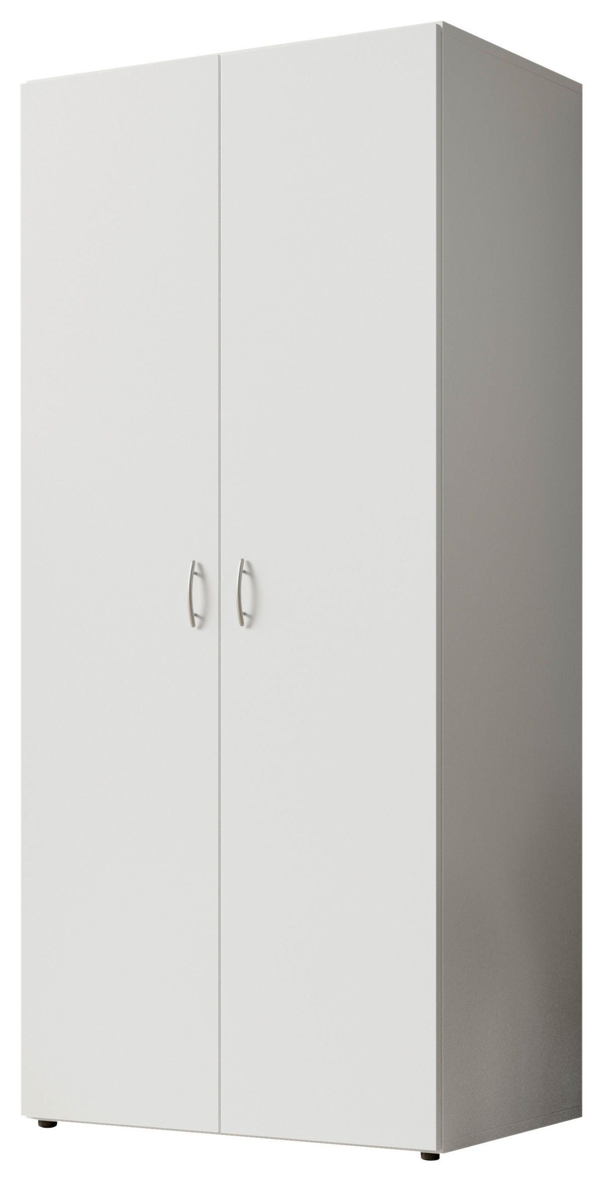 NYÍLÓAJTÓS SZEKRÉNY fehér  - alumínium színű/fehér, Basics, műanyag/faalapú anyag (81/176/51,1cm) - Carryhome