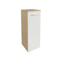 MIDISCHRANK 30,2/82,6/32 cm  - Chromfarben/Weiß Hochglanz, Basics, Glas/Holzwerkstoff (30,2/82,6/32cm) - MID.YOU