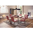 ESSTISCH in Metall, Holzwerkstoff 160(205)/90/76 cm  - Walnussfarben/Schwarz, Design, Holzwerkstoff/Metall (160(205)/90/76cm) - Hom`in
