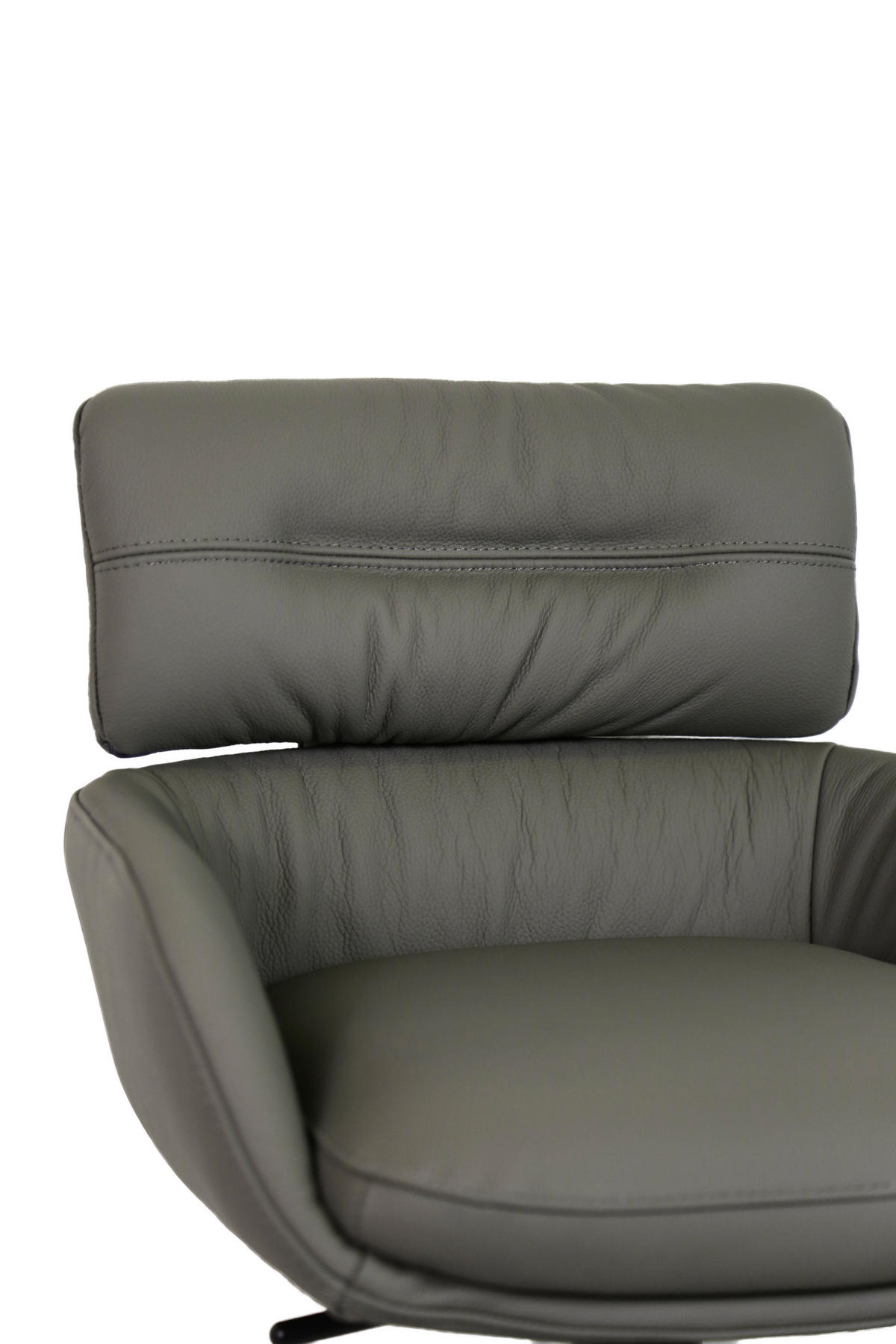 BARHOCKER Echtleder Schwarz, Dunkelgrau Eisen Lederauswahl, Sitzfläche 360° drehbar  - Dunkelgrau/Schwarz, Design, Leder/Metall (54/99-116,5/52cm) - Dieter Knoll