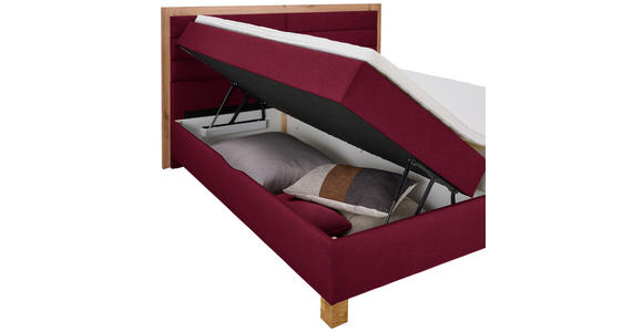 BOXBETT 180/200 cm  in Dunkelrot, Eiche Artisan  - Eiche Artisan/Dunkelrot, KONVENTIONELL, Holz/Textil (180/200cm) - Carryhome