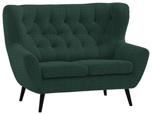 2-SITZER-SOFA in Cord Grün  - Schwarz/Grün, Design, Holz/Textil (137/101/95cm) - Stylife