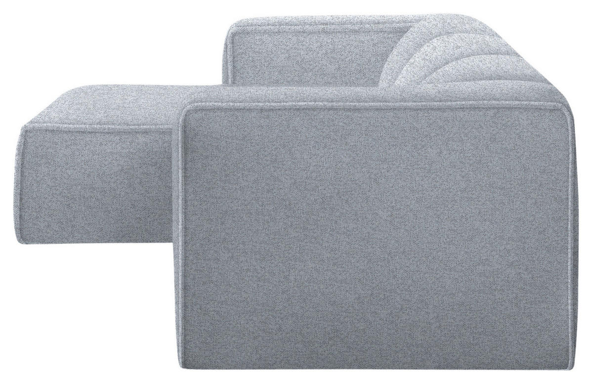 ECKSOFA in Webstoff Hellgrau  163/332 cm  - Hellgrau/Schwarz, Design, Kunststoff/Textil (163/332cm) - Stylife