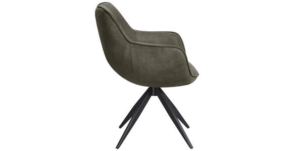 ARMLEHNSTUHL in Eisen Webstoff, Mikrofaser - Schwarz/Grau, Design, Textil/Metall (64/86/63cm) - Carryhome