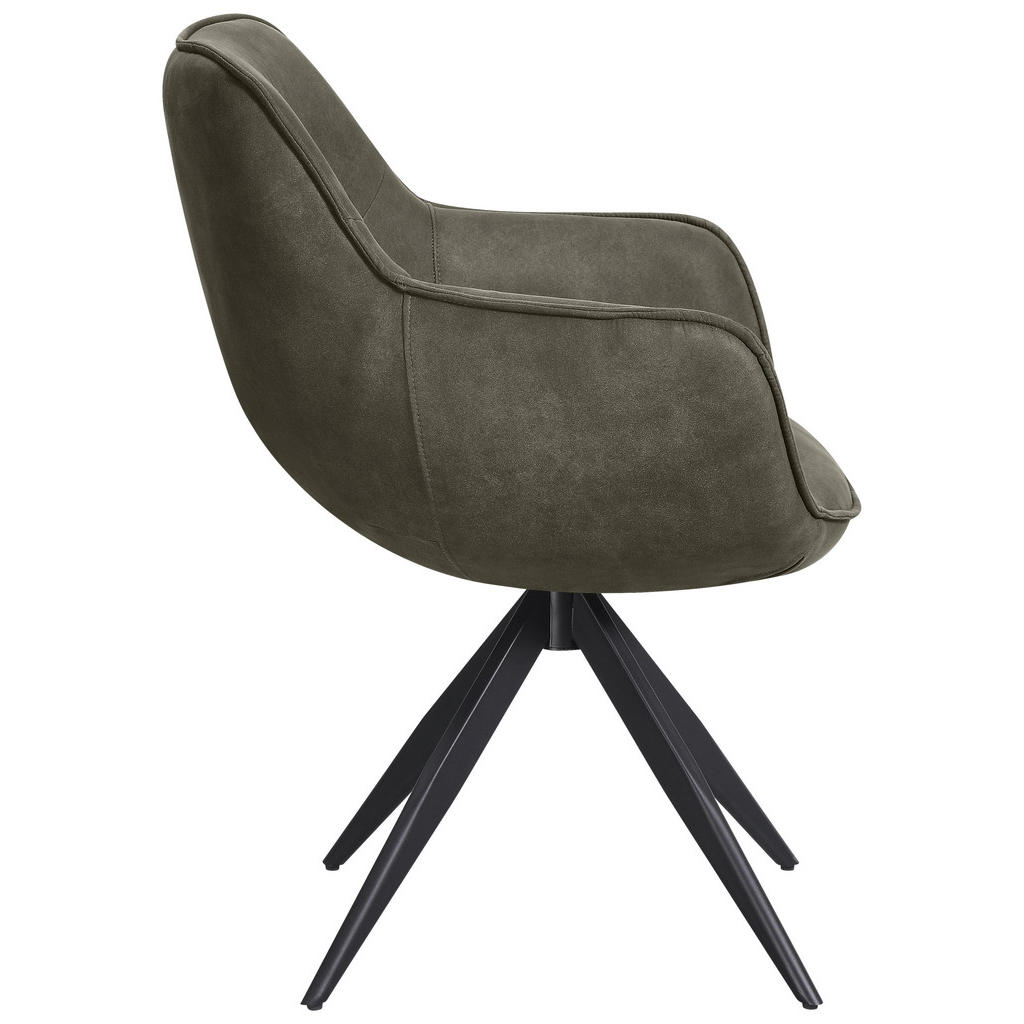 Thumbnail - Carryhome Armlehnstuhl, Grau, Schwarz, Metall, Textil, Drehkreuz, 64x86x63 cm, Sitzfläche 360° drehbar, Stühle