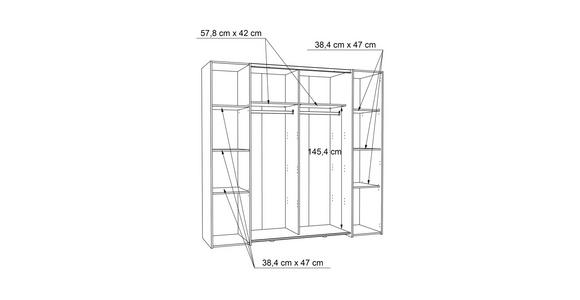 DREHTÜRENSCHRANK in Weiß, Sonoma Eiche - Alufarben/Weiß, KONVENTIONELL, Holzwerkstoff/Kunststoff (200,1/190,5/61,6cm) - Carryhome