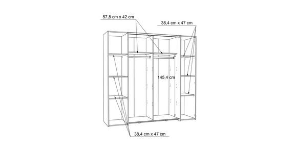 DREHTÜRENSCHRANK  in Weiß, Sonoma Eiche  - Alufarben/Weiß, KONVENTIONELL, Holzwerkstoff/Kunststoff (200,1/190,5/61,6cm) - Carryhome