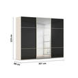 SCHWEBETÜRENSCHRANK 301/223/68 cm 3-türig Schwarz, Champagner  - Champagner/Schwarz, KONVENTIONELL, Glas/Holzwerkstoff (301/223/68cm) - Novel
