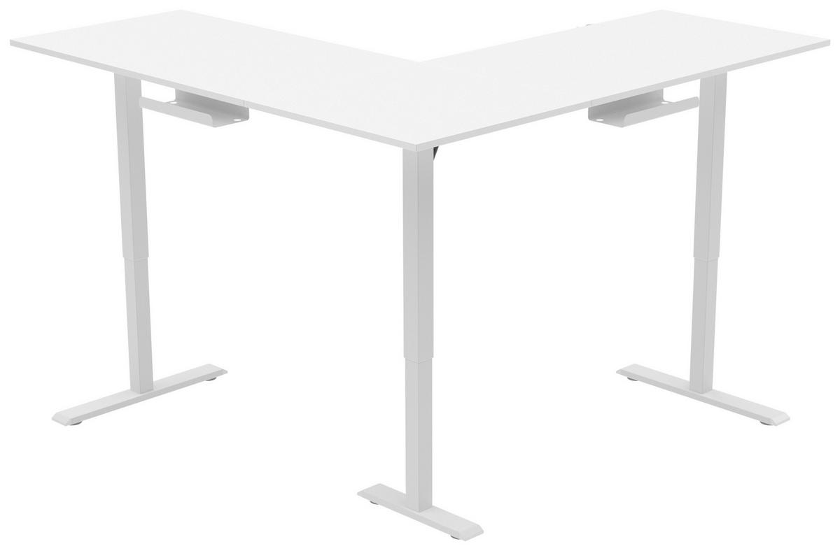ECKSCHREIBTISCH 160/160/72-117 cm  in Weiß  - Weiß, KONVENTIONELL, Holzwerkstoff/Kunststoff (160/160/72-117cm) - Carryhome