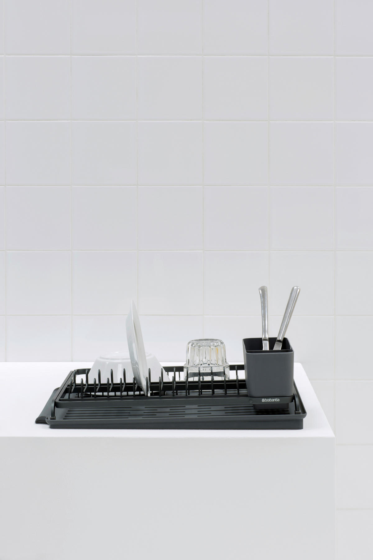 GESCHIRRABTROPFKORB   - Dunkelgrau, Design, Metall (38,6/14,2/49,2cm) - Brabantia
