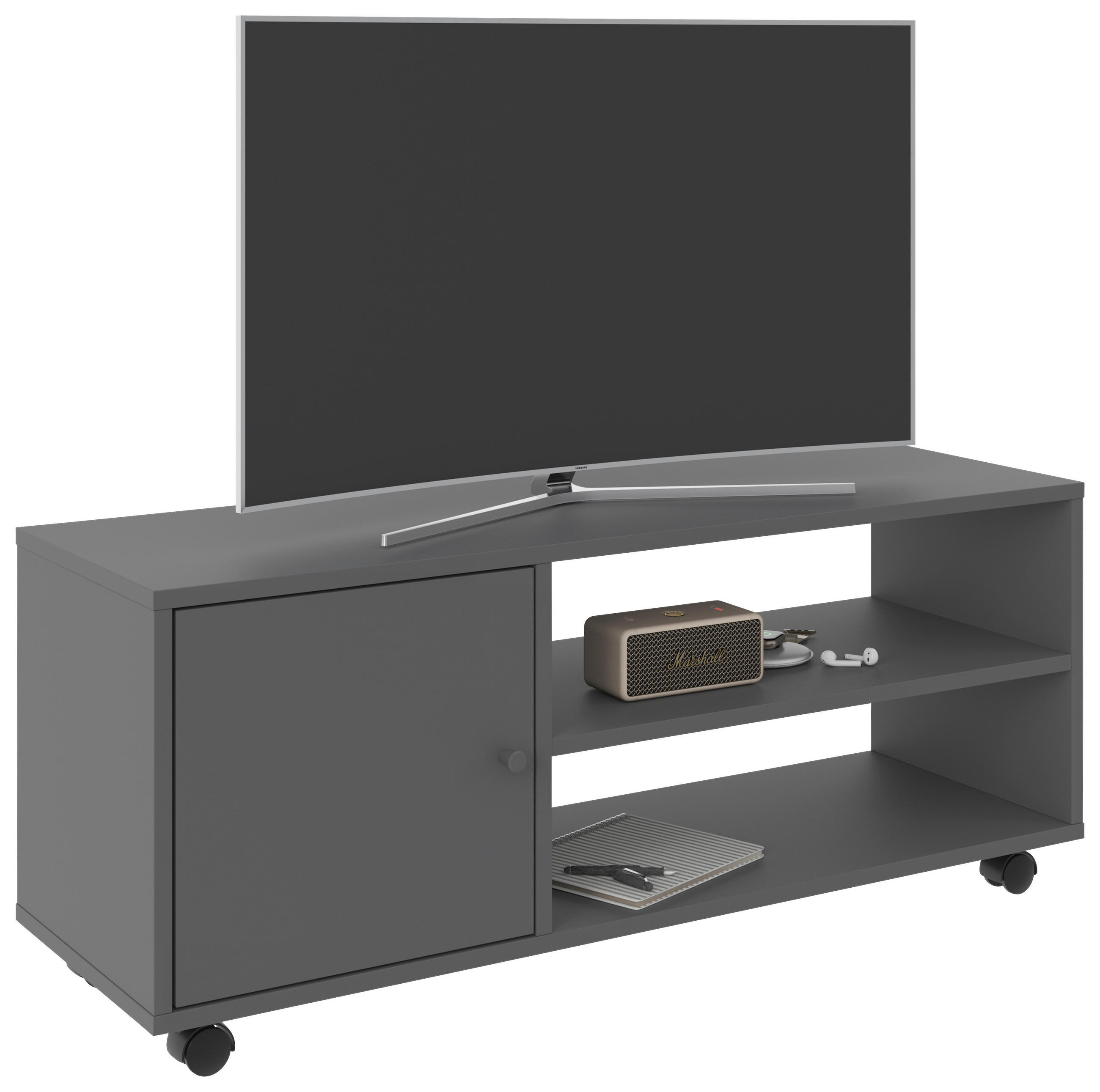 TV-ELEMENT 100/42/33,5 cm  - Anthrazit, Basics, Holzwerkstoff/Kunststoff (100/42/33,5cm) - Boxxx