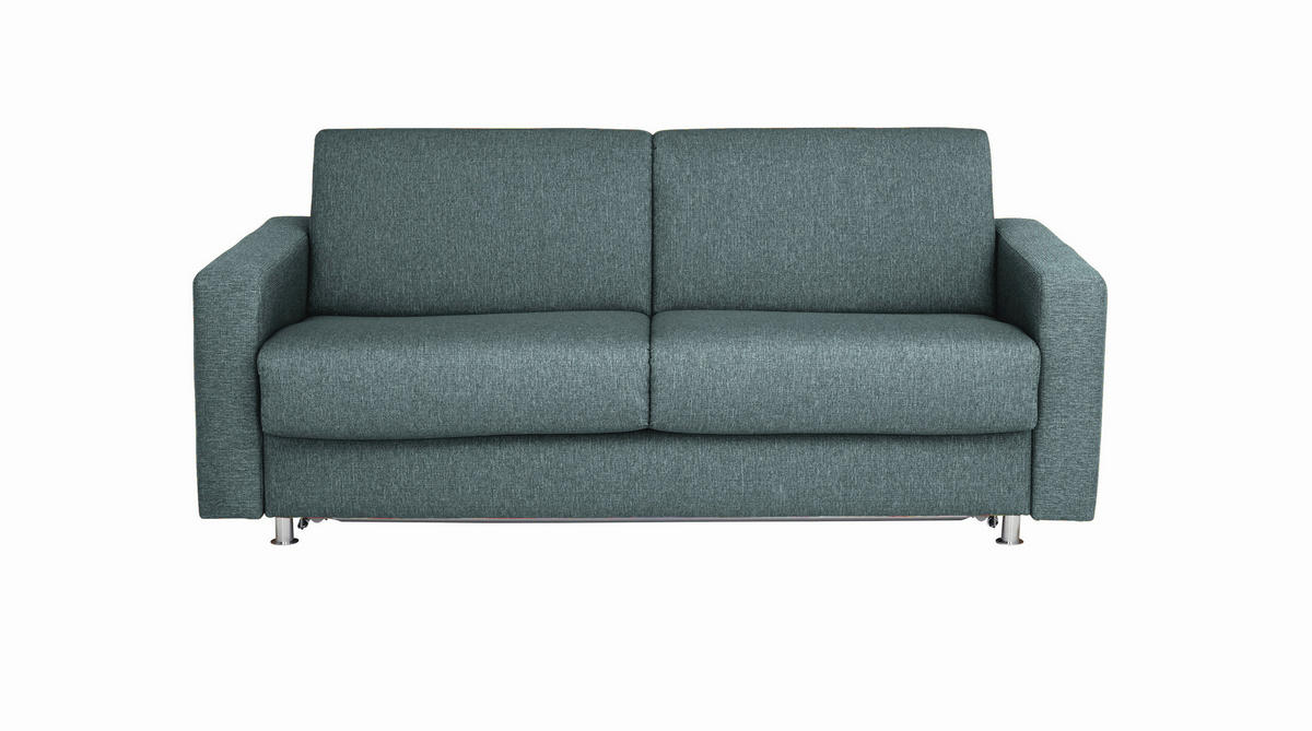 SCHLAFSOFA in Flachgewebe Petrol  - Chromfarben/Petrol, KONVENTIONELL, Textil/Metall (195/84/100cm) - Bali