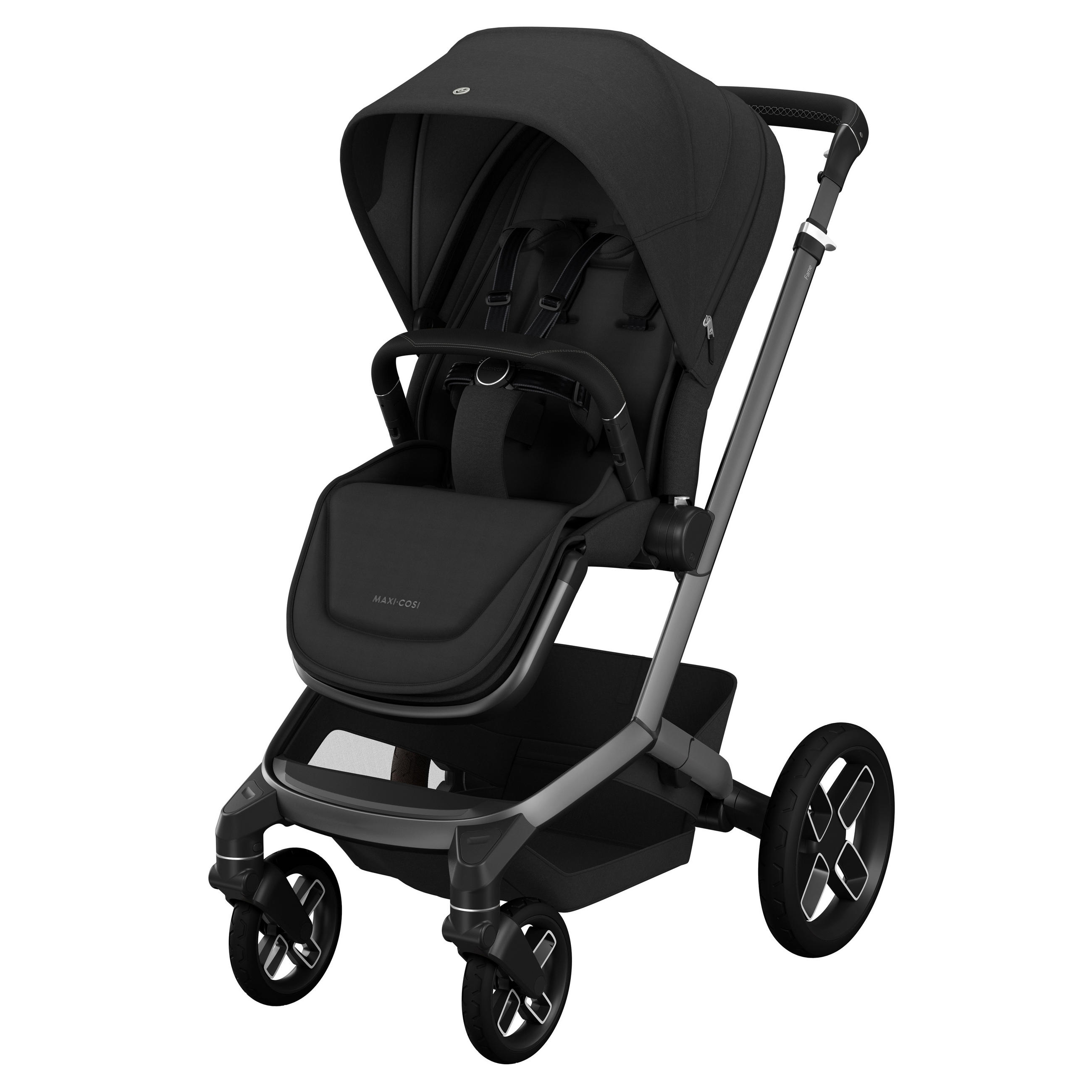 KINDERWAGEN  Fame  Twillic Black  - Graphitfarben/Schwarz, Basics, Kunststoff/Textil (61.5/110/95,5cm) - Maxi-Cosi