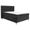 KONTINENTALSÄNG 140/200 cm  i svart  - aluminiumfärgad/svart, Design, metall/trämaterial (140/200cm) - Elegando