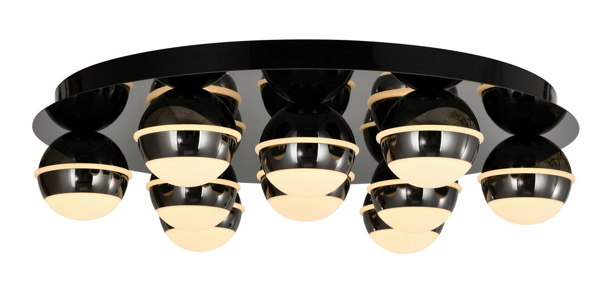 LED-DECKENLEUCHTE Biarritz 60/60/14 cm  - Schwarzchrom, Basics, Kunststoff/Metall (60/60/14cm)